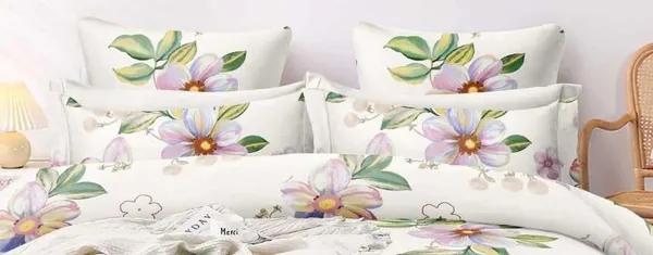 White_And_Green_-_Glace_Cotton_All_Round_Elastic_Fitted_Super_King_Size_Double_Bedsheet_With-2_Pillow_Covers(108*108"_Or_78x72")