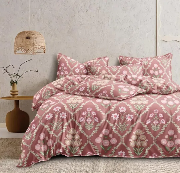 Maroon_Floral_Glace_Cotton_Printed_Super_King_Size_Double_Bedsheet_With-Two_Pillow_Covers,_108x108_Inches_Or_9_Feetx9_Feet