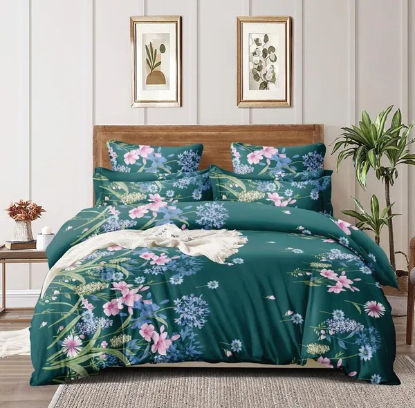Dark_Green_-_All_Round_Elastic_Fitted_Cotton_Queen_Size_Printed_Double_Bedsheet_With-2_Pillow_Covers(90"ewsx100''_Or_60"x78")