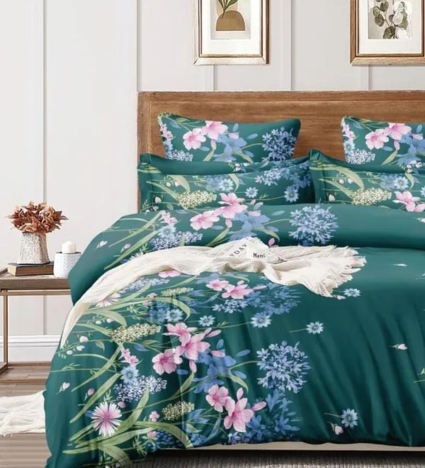 Dark_Green_-_All_Round_Elastic_Fitted_Cotton_Queen_Size_Printed_Double_Bedsheet_With-2_Pillow_Covers(90"ewsx100''_Or_60"x78")