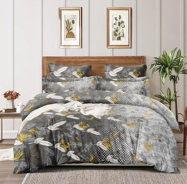 Black_And_White_Floral__Premium_Cotton_Queen_Size_Printed_Double_Bedsheet_With-Two_Pillow_Covers_90_Inchesx100_Inche