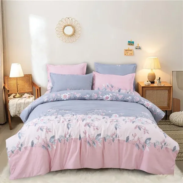 Pink_Floral__Cotton_Queen_Size_Printed_Double_Bedsheet_With-Two_Pillow_Covers(90"x100"_Flat)