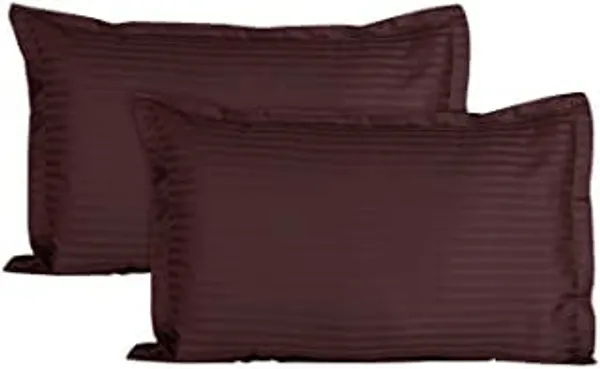 Brown_Cotton_Plain_Stripe_Queen_Size_Double_Bedsheet_For_Double_Bed_With-Two_Pillow_Covers(Queen)(90*100_Inches)