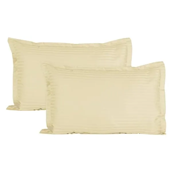 Beige__Cotton_Plain_Satin_Stripe_King_Size_Ultra_Soft_Pillow_Covers_Or_Cases(20''x30'')(_Set_Of_2)