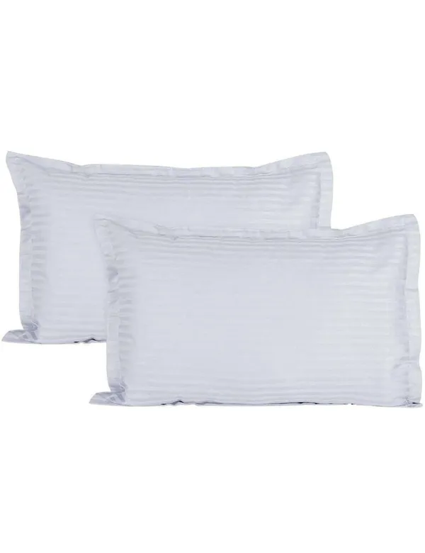 White__Cotton_Plain_Satin_Stripe_King_Size_Ultra_Soft_Pillow_Covers_Or_Cases(20''x30'')(Set-Of-4)