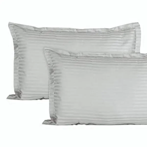 Gray__Cotton_Plain_Satin_Stripe_King_Size_Ultra_Soft_Pillow_Covers_Or_Cases(20''x30'')(Set-Of-2)