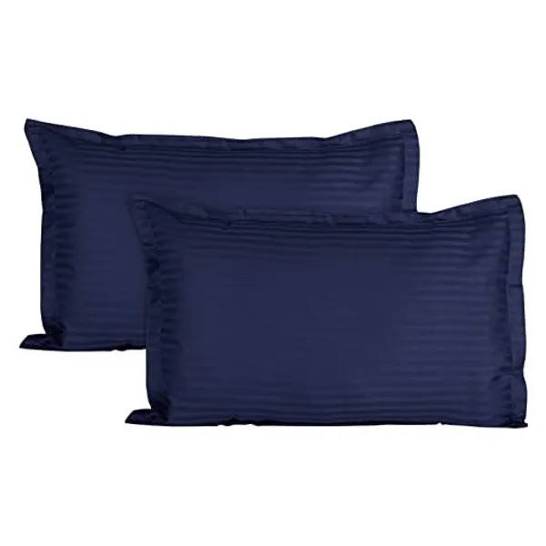 Blue__Cotton_Plain_Satin_Stripe_King_Size_Ultra_Soft_Pillow_Covers_Or_Cases(20''x30'')(Set-Of-4)
