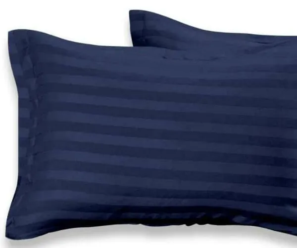 Blue__Cotton_Plain_Satin_Stripe_King_Size_Ultra_Soft_Pillow_Covers_Or_Cases(20''x30'')(Set-Of-4)