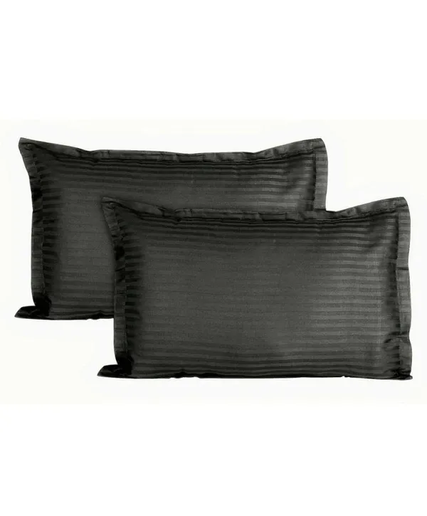 Black__Cotton_Plain_Satin_Stripe_King_Size_Ultra_Soft_Pillow_Covers_Or_Cases(20''x30'')(Set-Of-2)