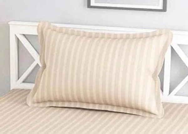 Beige__Cotton_Plain_Stripe_Single_Bedsheet_With_One_Pillow_Cover_(63_*_100_Inches)_(Pack_Of_1)