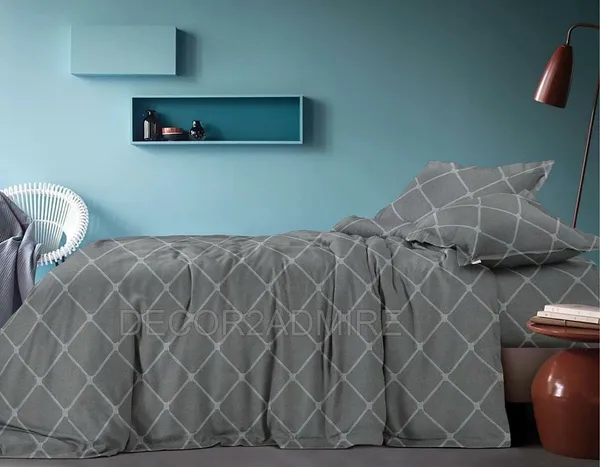 Grey__Solid_Geometric_Glace_Cotton_All_Round_Elastic_Fitted_Queen_Size_Double_Bedsheet_With-Two_Pillow_Covers(72"x78"x8")