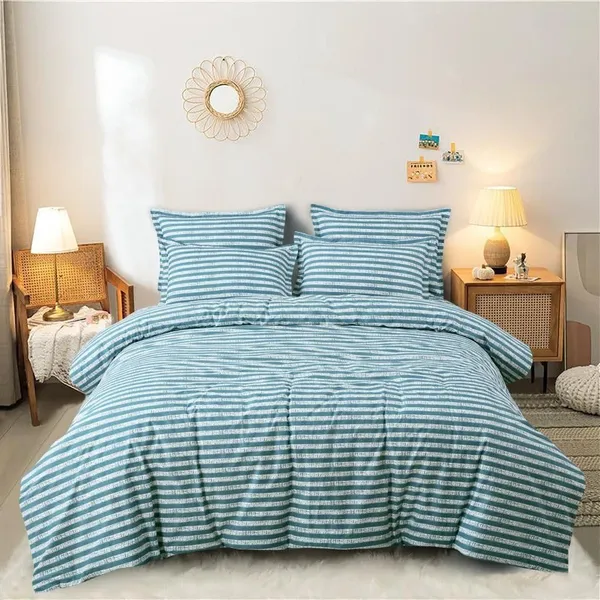 Dark_Green_Stripes__Cotton_Queen_Size_Printed_Double_Bedsheet_With-Two_Pillow_Covers(90"x100"_Flat)