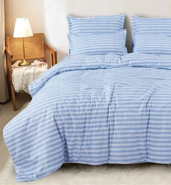 Blue_Stripes__Cotton_Queen_Size_Printed_Double_Bedsheet_With-Two_Pillow_Covers(90"x100"_Flat)
