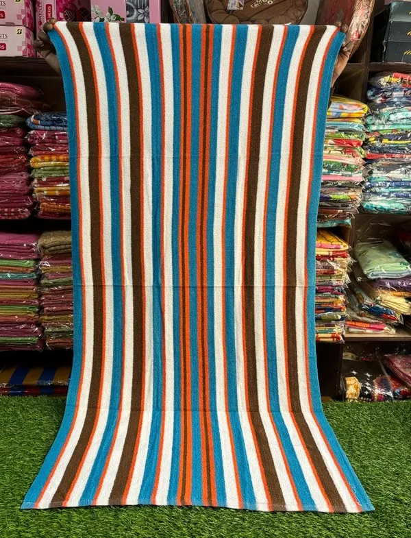 Multicolor_Cotton_Towel_Set-_Set_Of_2_Striped_Pattern_Towels,_Highly_Absorbent_For_Luxurious_Daily_Comfort_60x30_Inches