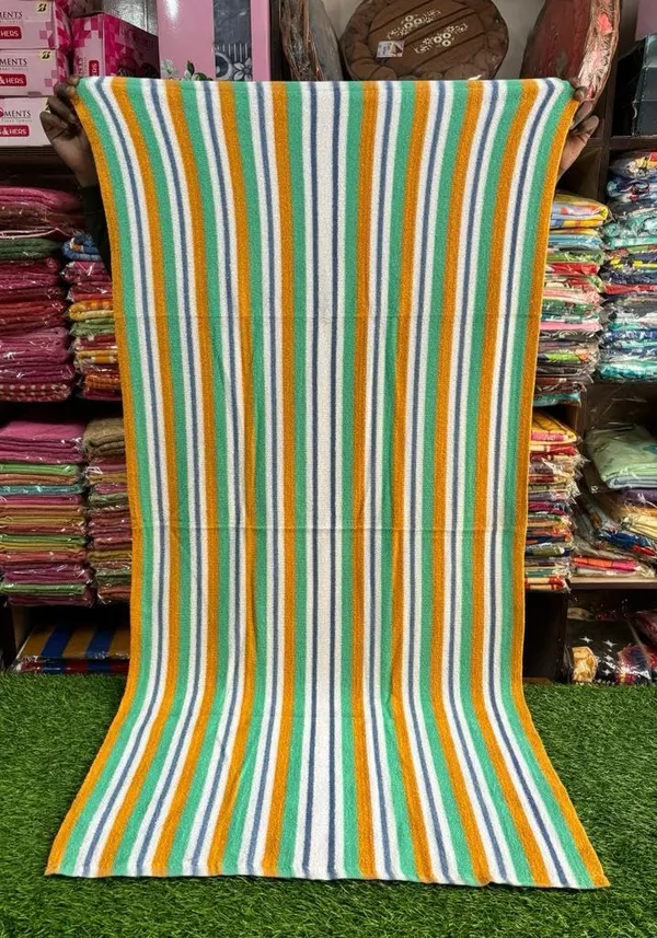 Multicolor_Cotton_Towel_Set-_Set_Of_2_Striped_Pattern_Towels,_Highly_Absorbent_For_Luxurious_Daily_Comfort_60x30_Inches