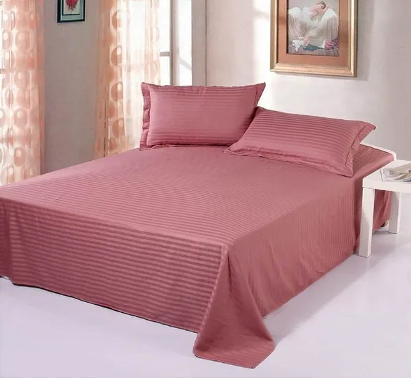 Onion_Demand_Mania_Super_King_Size_Cotton_Plain_Stripe_250_Bedsheet_For_Double_Bed_With_2_Pillow_Covers(100*108Inch