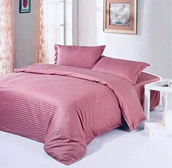 Lavender_Demand_Mania_Super_King_Size_Cotton_Plain_Stripe_Double_Bedsheet_With_2_Pillow_Covers_(108X108Inch)