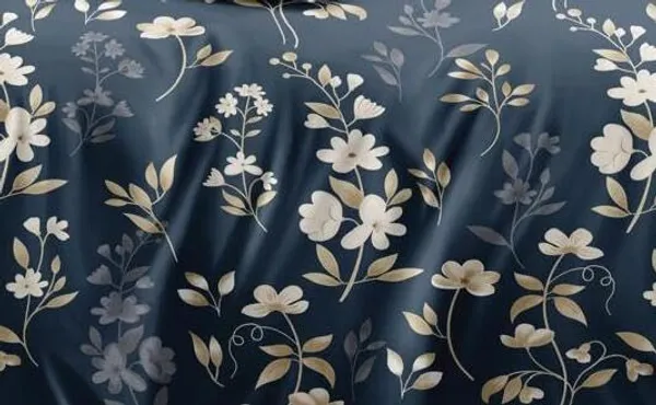 DECOR2ADMIRE_300_TC_Super_King_Size_Glace_Cotton_Printed_Bedsheet_with_2_Pillow_Covers_-_108"_x_108"_(275cm_x_275cm)_-_10_Designs_Catalogue_(Dark_Blue_Floral)