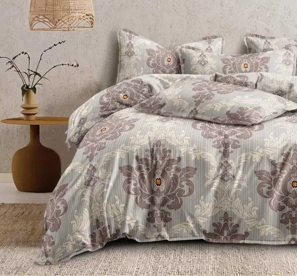 Grey_Floral_Abstract_Premium_Glace_Cotton_Printed_Super_King_Size_Double_Bedsheet_With-2_Pillow_Covers,_108*108''