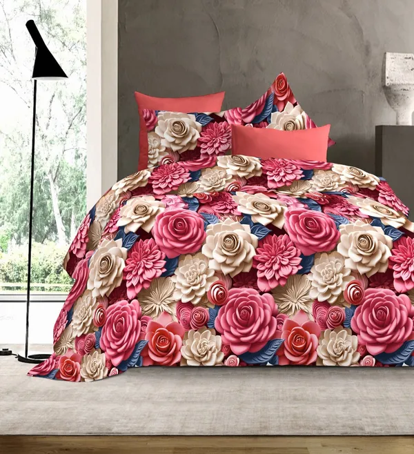 DECOR2ADMIRE_300_TC_Premium_7D_Print_Super_King_Size_Cotton_Bedsheet_Set_with_2_Pillow_Covers_|_Ultra_Soft_108”_x_108”_|_Elegant_Floral_Designs_(Petal_Paradise)