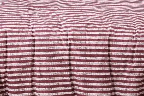 Maroon__Cotton_Feel_Queen_Size_Solid_Stripe_Contrast_Bedsheet_Set_With-Two_Pillow_Covers_90"x100"