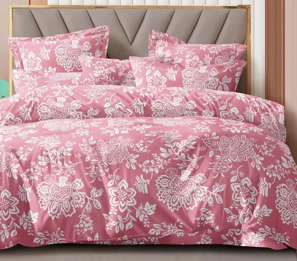 Pink_Floral_Premium_Glace_Cotton_Printed_Super_King_Size_Double_Bedsheet_With-2_Pillow_Covers,_108*108''