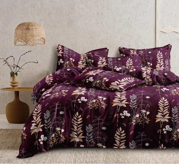 Purple_Floral_Cotton_Queen_Size_Printed_Double_Bedsheet_With-Two_Pillow_Covers(90"x100"_Flat)