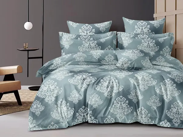 Green_Floral__Cotton_Printed_Super_King_Size_Double_Bedsheet_For_With-2_Pillow_Covers_