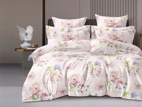 DECOR2ADMIRE_300_TC_Super_King_Size_Glace_Cotton_Printed_Bedsheet_with_2_Pillow_Covers_-_108"_x_108"_(275cm_x_275cm)_-_Elegant_Pink_Printed