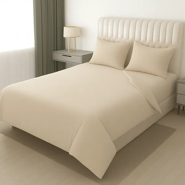 Beige_Cotton_Plain_Super_King_Size_Double_Bedsheet_For_Double_Bed_With-Two_Pillow_Covers(Super_King_)(108*108_Inches)