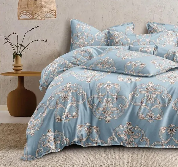 Dark_Blue_Floral_-_Glace_Cotton_All_Round_Elastic_Fitted_Super_King_Size_Double_Bedsheet_With-2_Pillow_Covers(108*108"_Or_78x72")