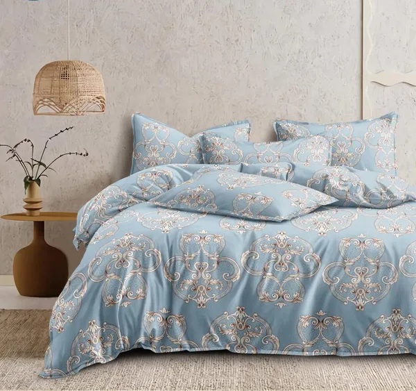 Dark_Blue_Floral_-_Glace_Cotton_All_Round_Elastic_Fitted_Super_King_Size_Double_Bedsheet_With-2_Pillow_Covers(108*108"_Or_78x72")