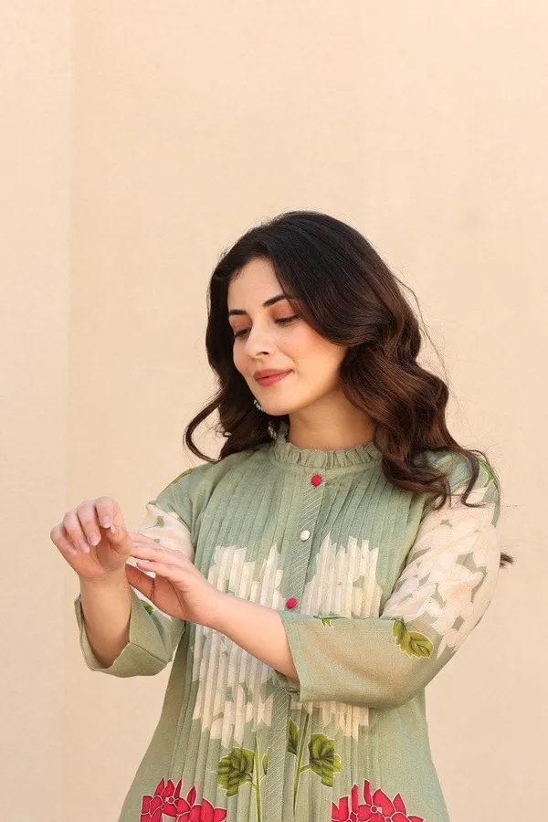 Charm_Green_Designer_Cotton_Kurti_Set