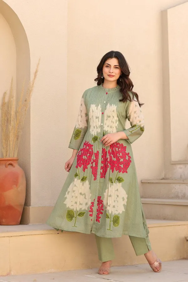 Charm_Green_Designer_Cotton_Kurti_Set