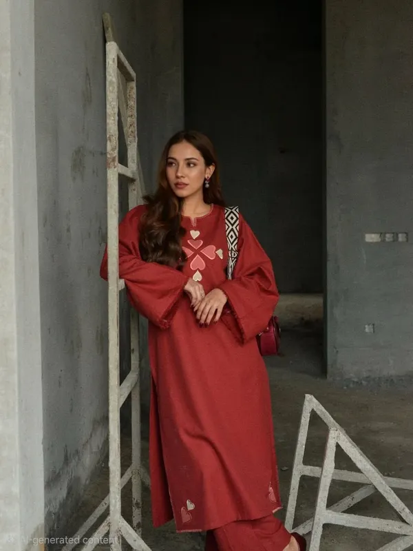 Afiya_Rust_Heartline_Kurta_Set