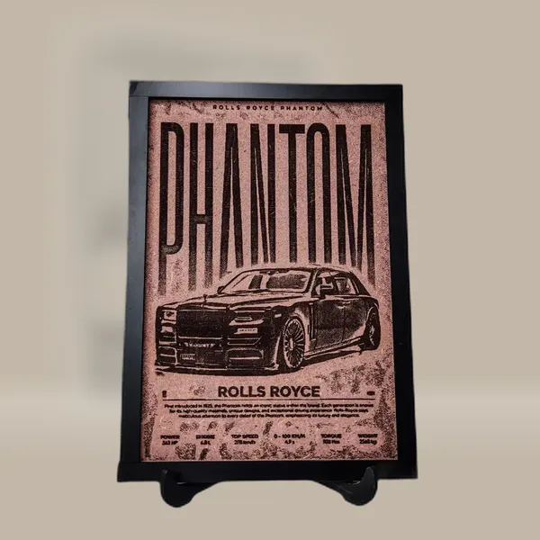 Rolls_Royce_Phantom_Beige_Wood_Engraved_Wall_Frame_|_Car_Theme_|_For_Wall_Decoration
