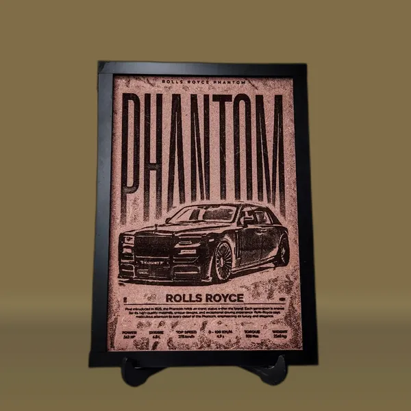 Rolls_Royce_Phantom_Beige_Wood_Engraved_Wall_Frame_|_Car_Theme_|_For_Wall_Decoration