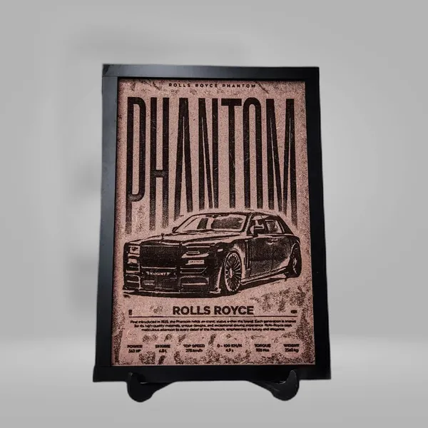 Rolls_Royce_Phantom_Beige_Wood_Engraved_Wall_Frame_|_Car_Theme_|_For_Wall_Decoration