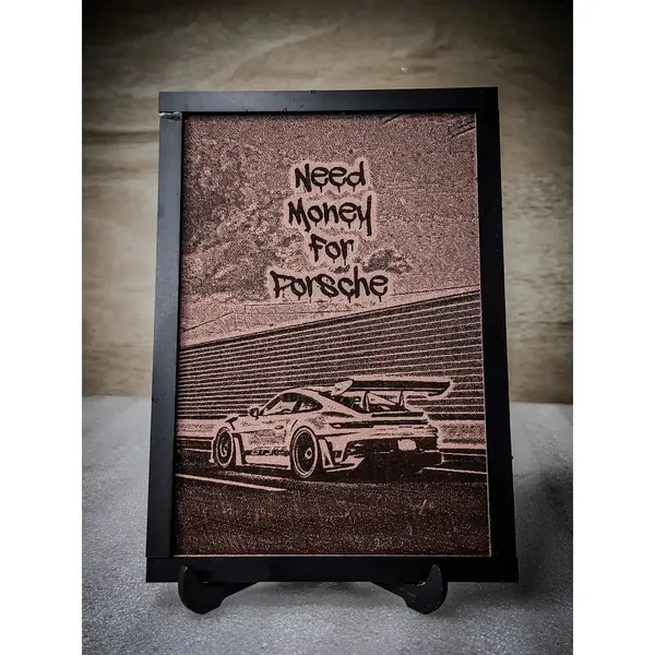Porsche_Beige_Wood_Engraved_Wall_Frame_|_For_Wall_Decoration