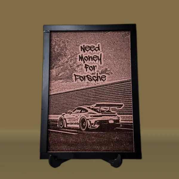 Porsche_Beige_Wood_Engraved_Wall_Frame_|_For_Wall_Decoration