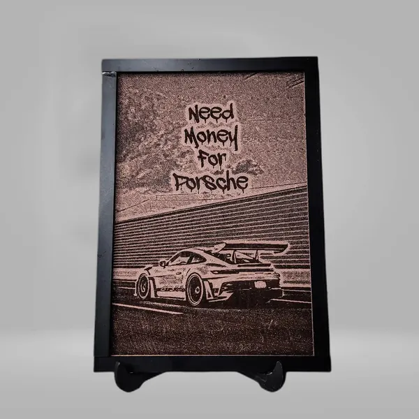 Porsche_Beige_Wood_Engraved_Wall_Frame_|_For_Wall_Decoration