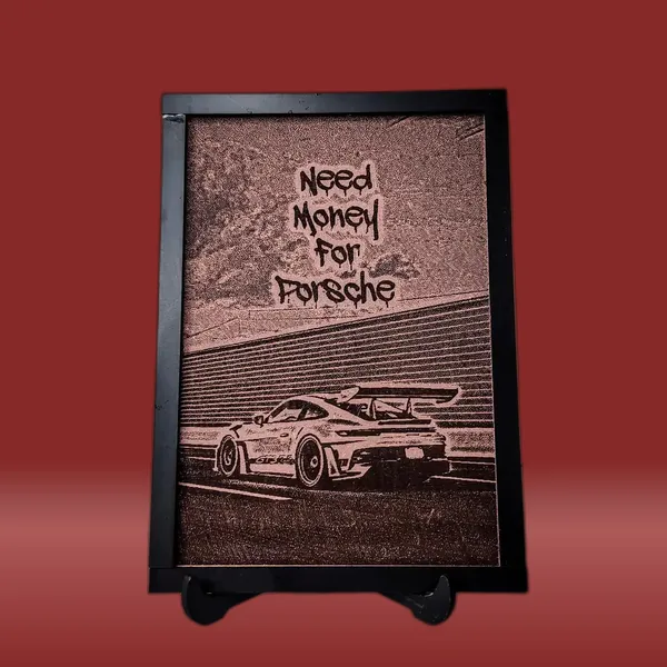 Porsche_Beige_Wood_Engraved_Wall_Frame_|_For_Wall_Decoration
