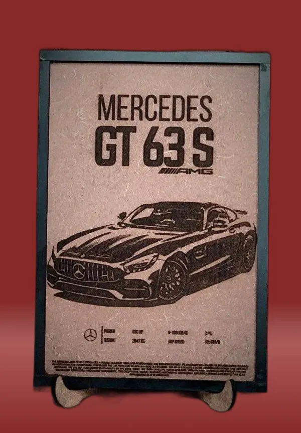 Mercedes_GT_63S_Beige_Wood_Engraved_Wall_Frame_|_Car_Theme_|_For_Wall_Decoration