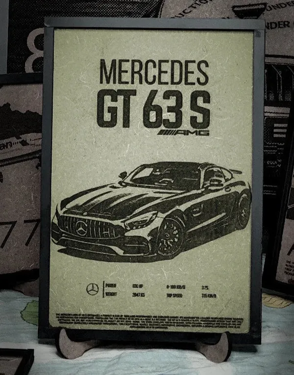 Mercedes_Green_Wood_Engraved_Wall_Frame_|_Car_Theme_|_For_Wall_Decoration