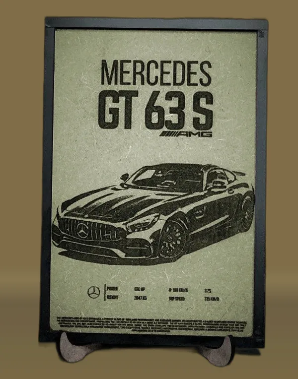 Mercedes_Green_Wood_Engraved_Wall_Frame_|_Car_Theme_|_For_Wall_Decoration