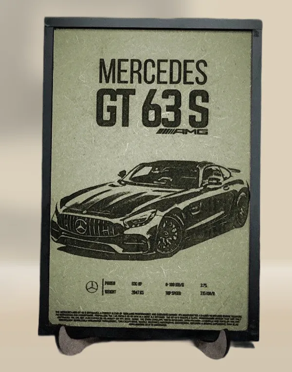 Mercedes_Green_Wood_Engraved_Wall_Frame_|_Car_Theme_|_For_Wall_Decoration