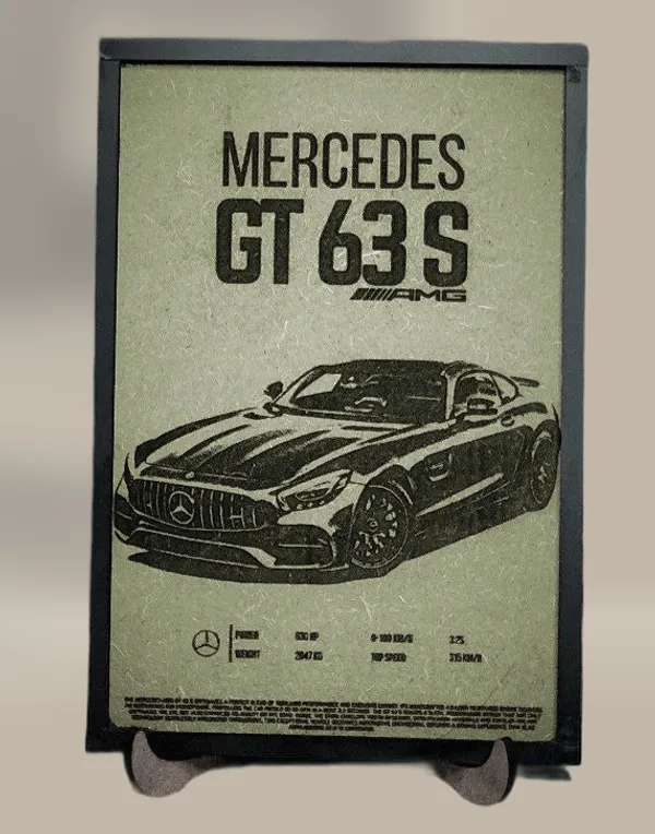 Mercedes_Green_Wood_Engraved_Wall_Frame_|_Car_Theme_|_For_Wall_Decoration