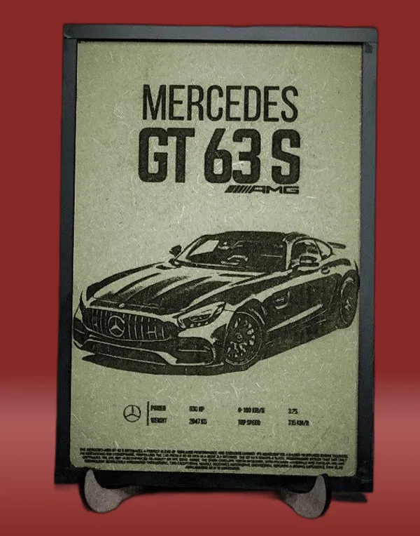 Mercedes_Green_Wood_Engraved_Wall_Frame_|_Car_Theme_|_For_Wall_Decoration