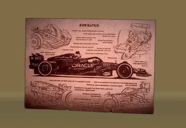 Formula_One_Beige_Wood_Engraved_Wall_Frame_|_Car_Theme_|_For_Wall_Decoration