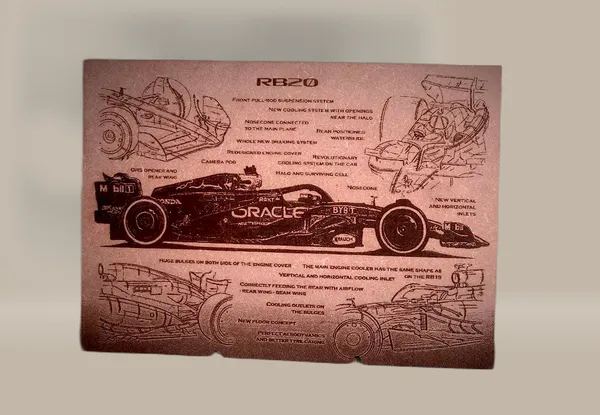 Formula_One_Beige_Wood_Engraved_Wall_Frame_|_Car_Theme_|_For_Wall_Decoration